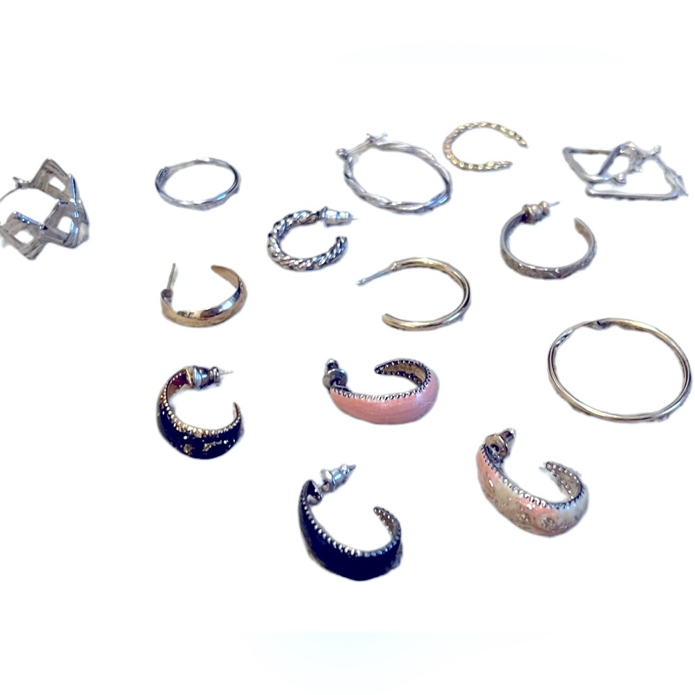 Lot #1 of single hoop earrings all styles 80s 90s contemporary